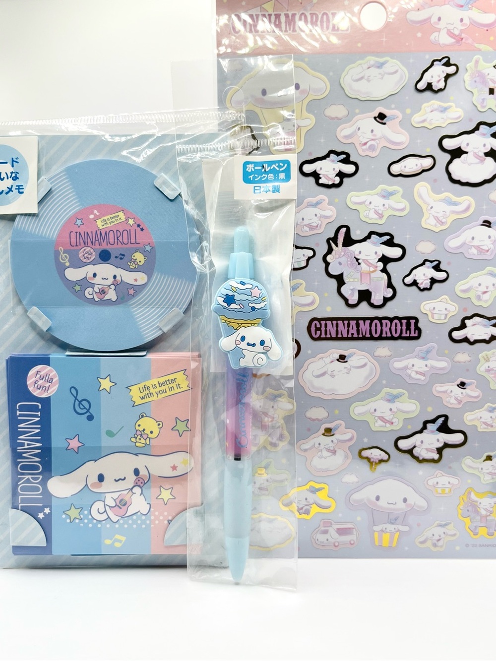Sanrio Cinnamoroll Light Blue Stationery Set with Stickers and Pen